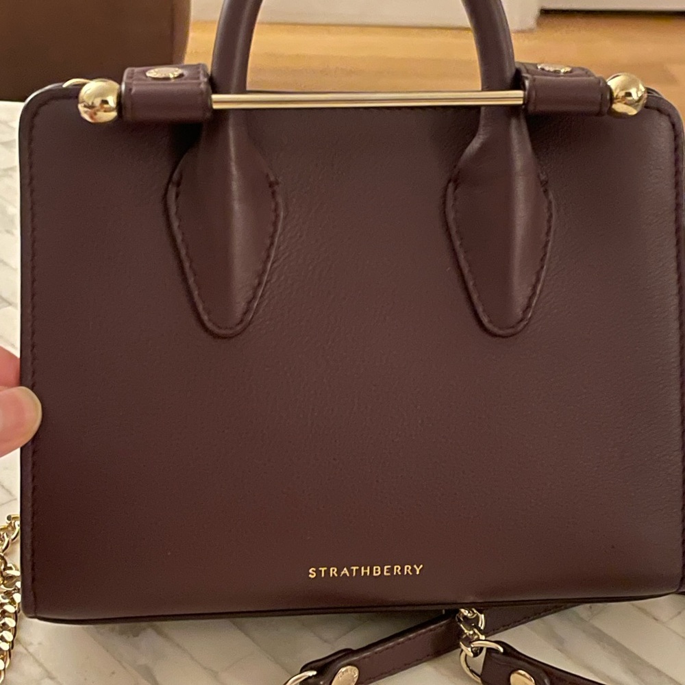 Strathberry Burgundy Nano Tote